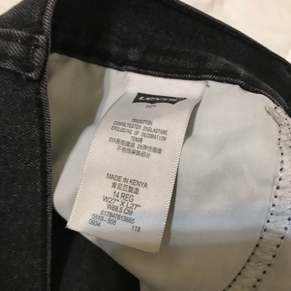 Levi’s skinny black boys jeans 510 14reg, 27x27 - Picture 4 of 6